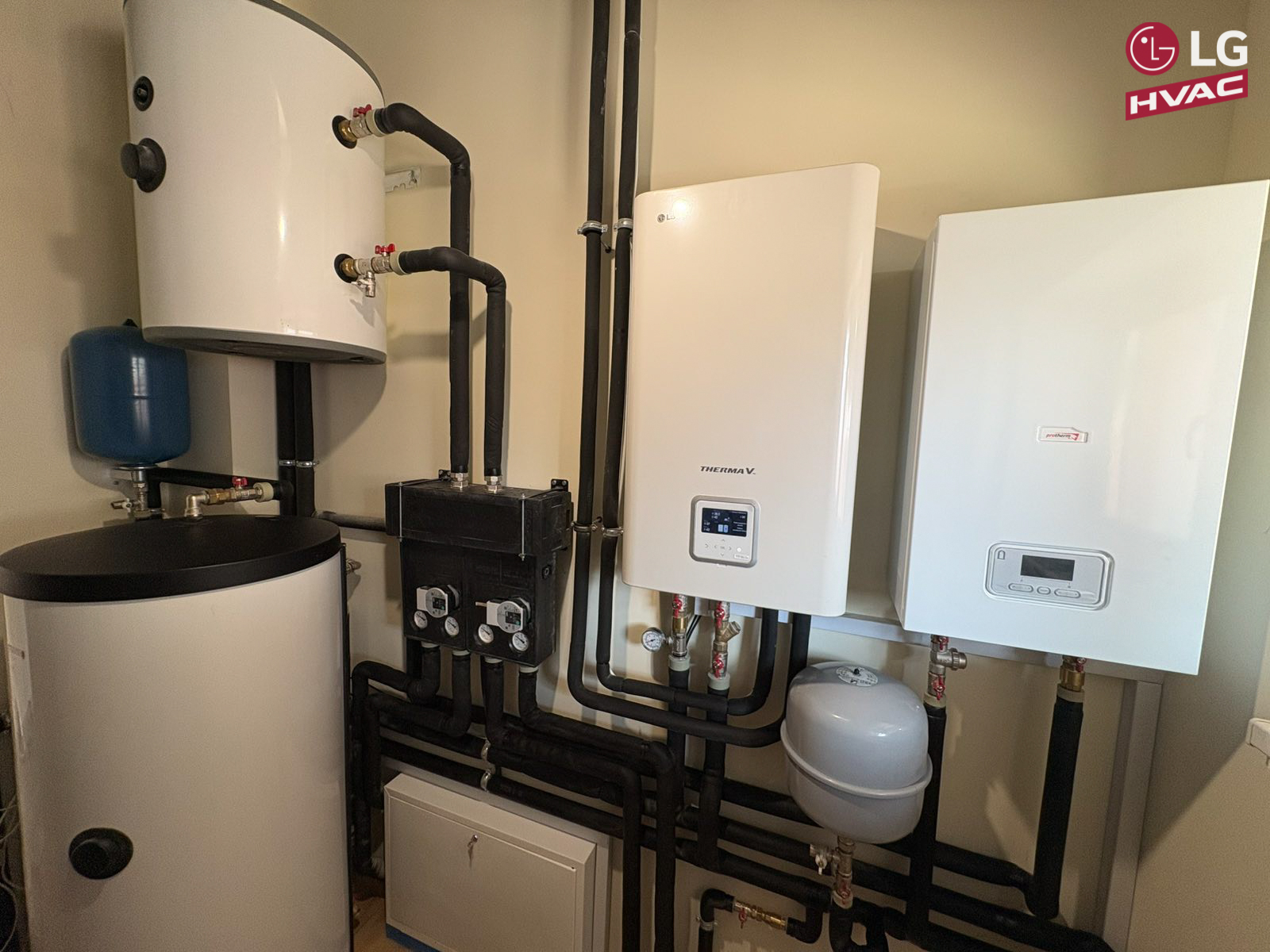 Монтаж теплового насоса LG Therma V 16 кВт для будинку 200 м² у Дніпрі